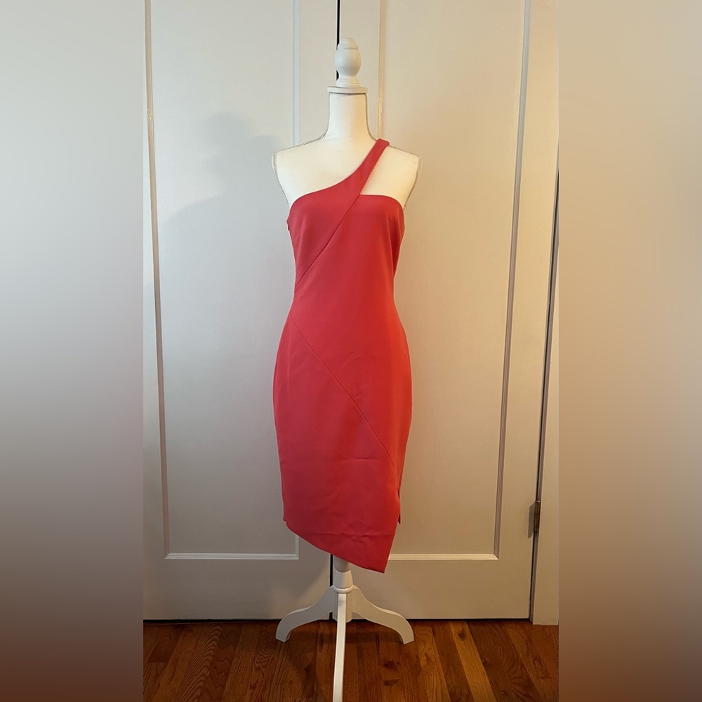 Likely One-Shoulder Coral Dress